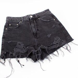 TopShop Mom Black Shorts Distressed - Size 4